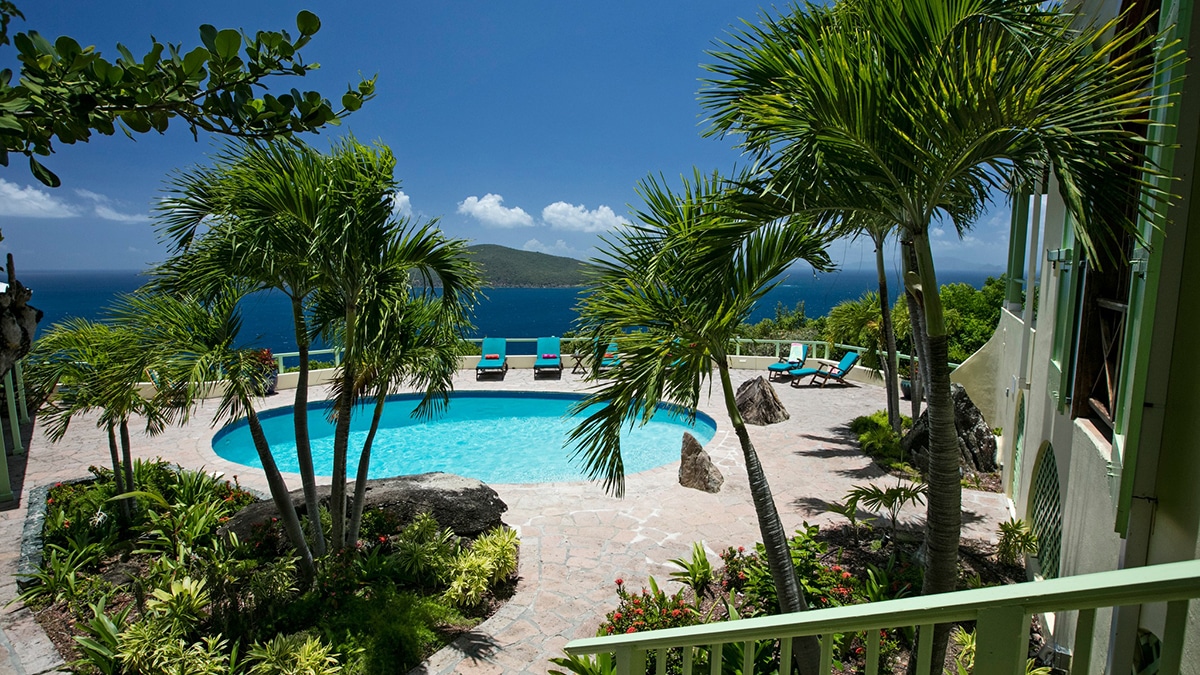 the villa has a pool