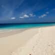 the white sand on eagle beach in aruba where you can stop on a royal caribbean cruise