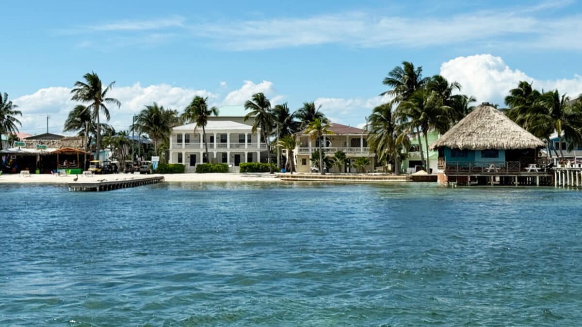 rows of buildings on the beach in belize