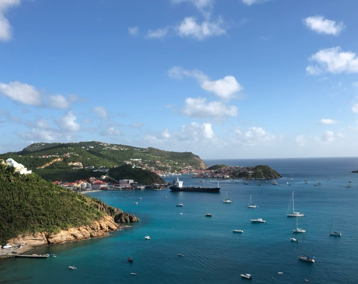 caribbean island of st barth boats in the harbor