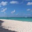 the white sand beach on loblolly bay on the caribbean island of Anegada