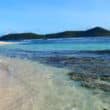 us virgin islands beach with green hills