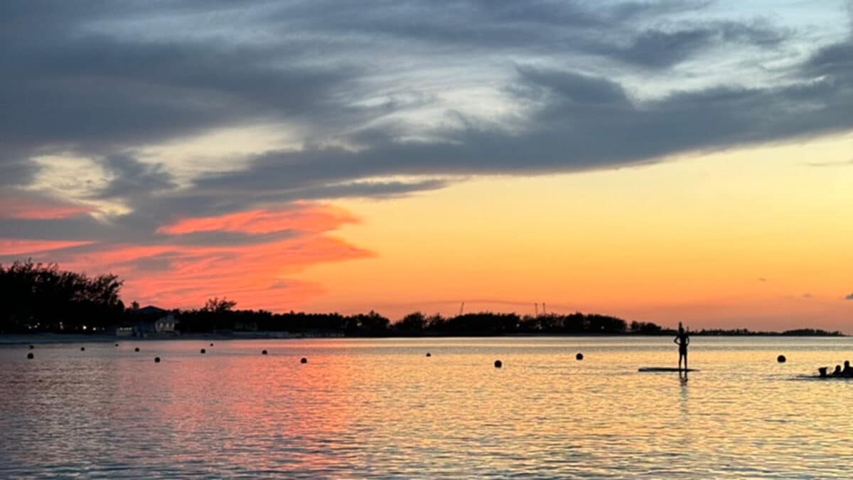 sunset on paradise island