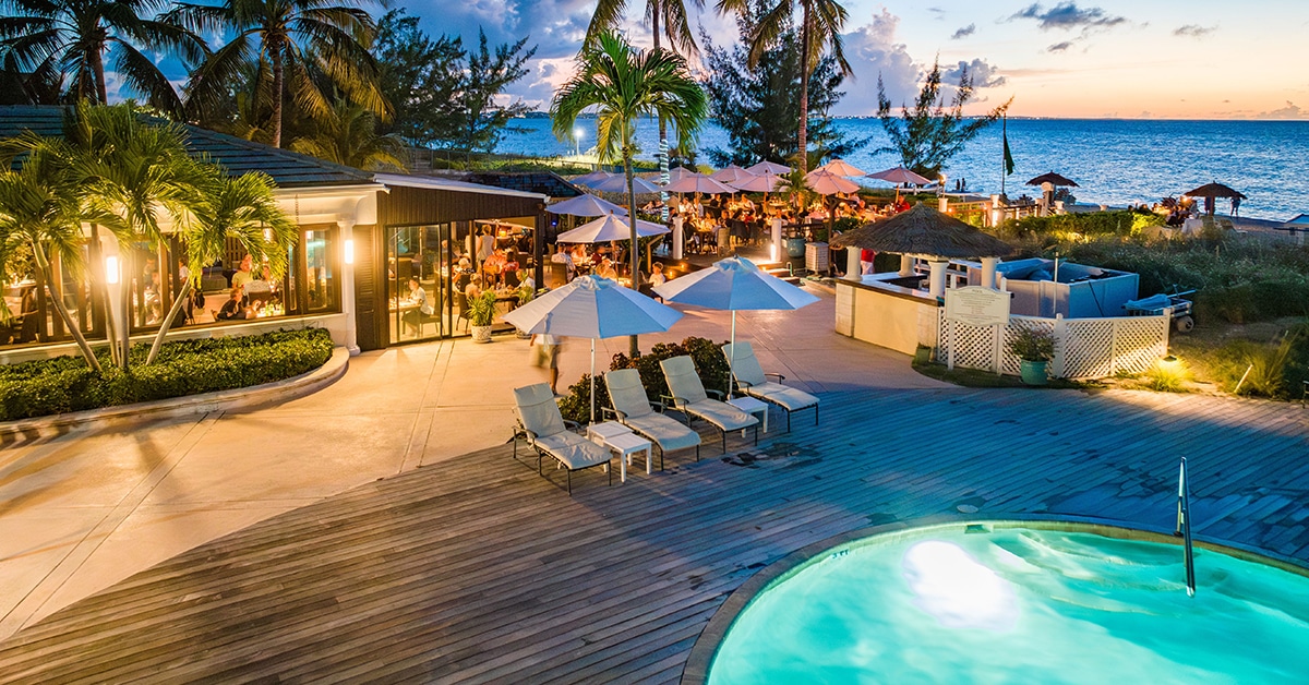 turks and caicos resort sands pool at night