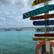 bonaire sign in water