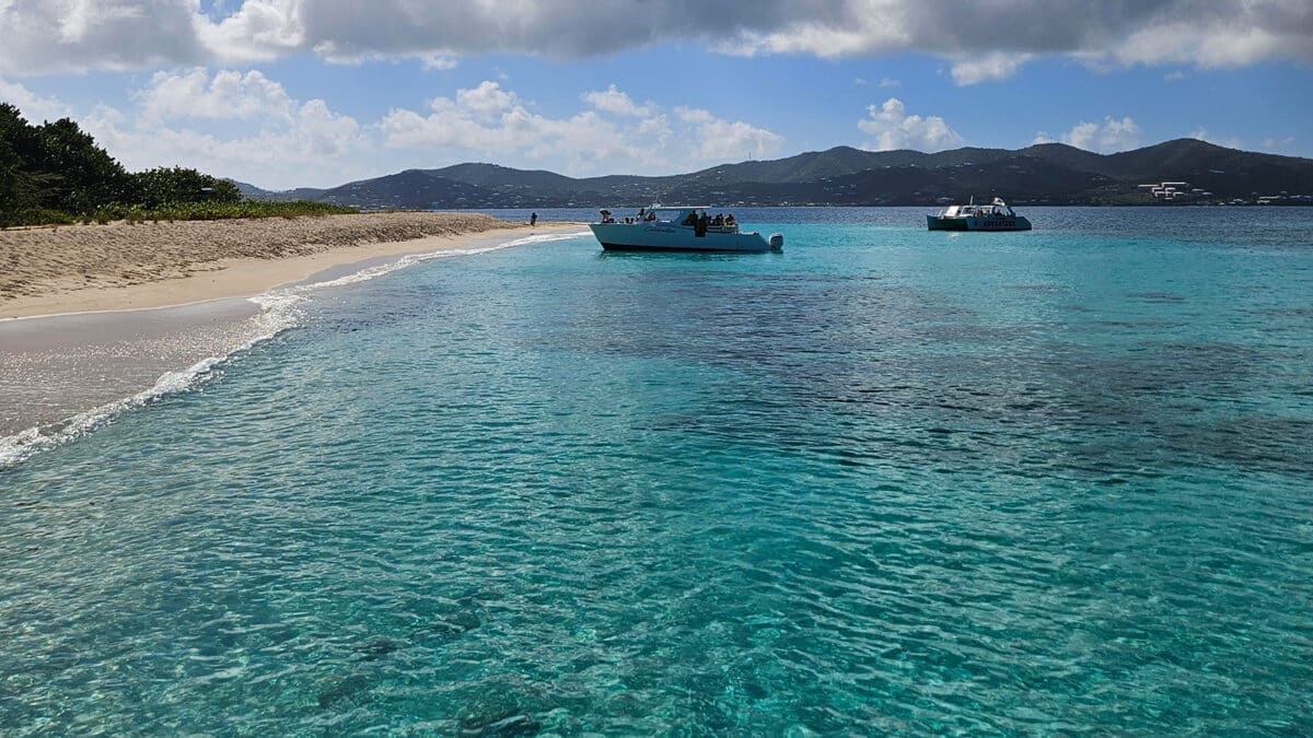 buck island water with beach