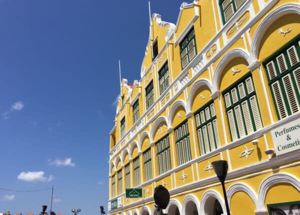 yellow buliding in curacao