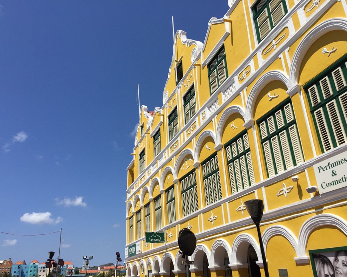 yellow buliding in curacao
