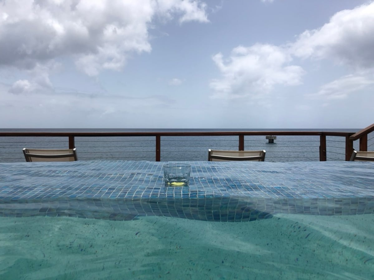 the pool at the fort young hotel in dominica