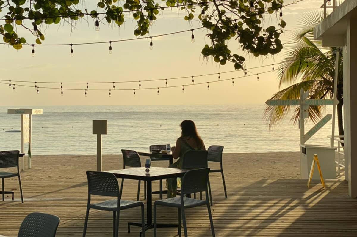 skylark negril sitting on table