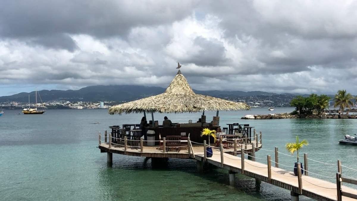 floating bar in martinique