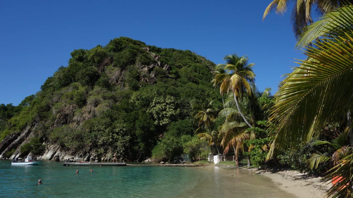 pain de sucre beach tiny caribbean island