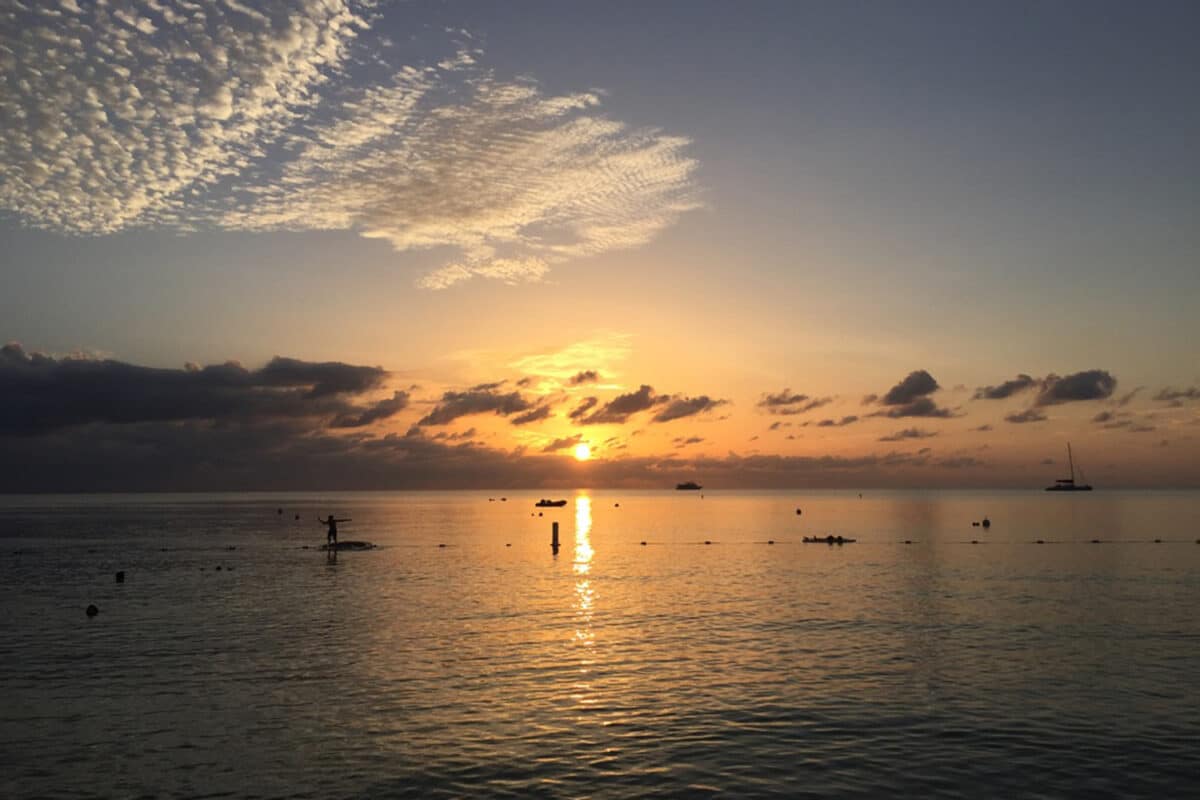 sunset on seven mile beach