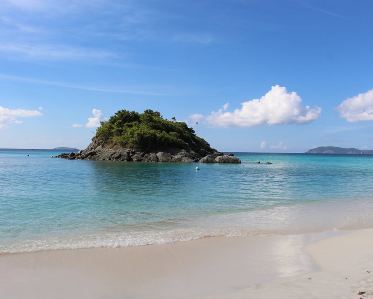 beach at trunk bay in the us virgin islands
