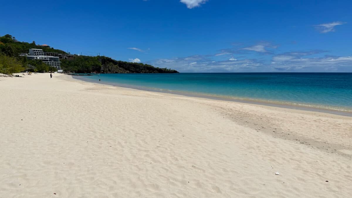 the sand on grand anse beach