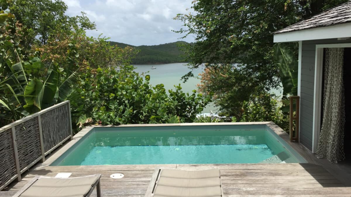 plunge pool at hotel plein soleil in the caribbean island of martinique