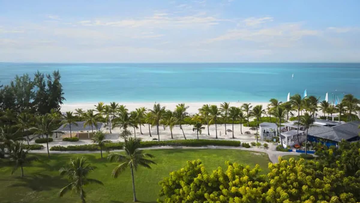 a view of the beach at the club med