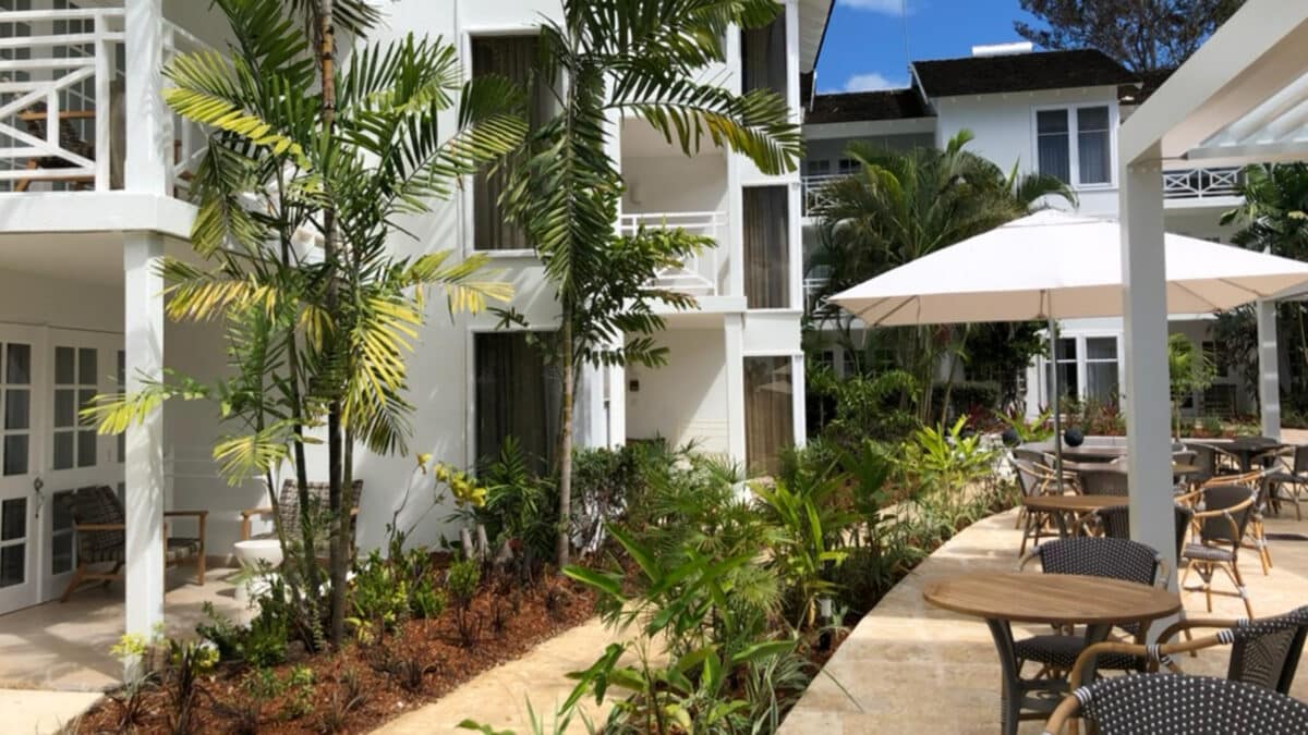 the low-slung bulidings at the all-inclusive marriott caribbean smallest