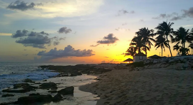 sunset in cole bay
