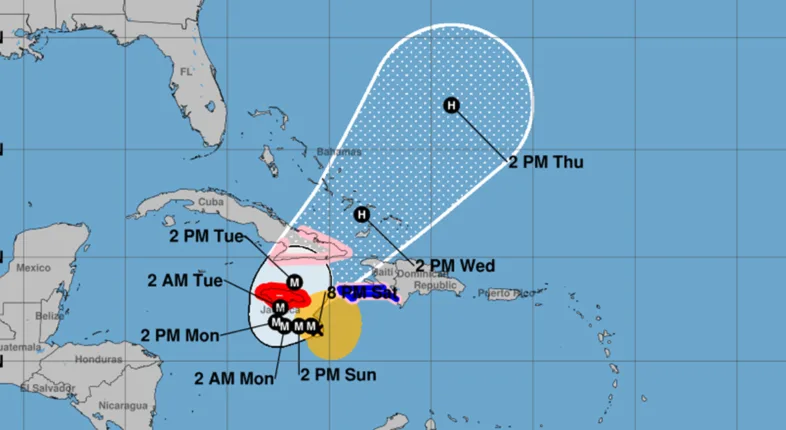 map of hurricane melissa