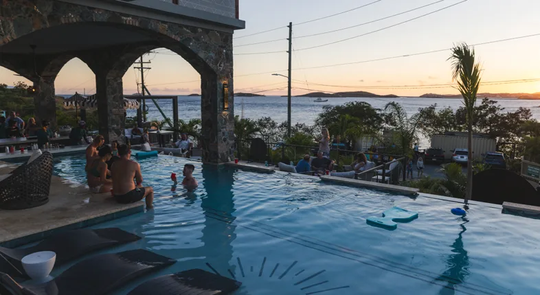 the pool at the saint hotel in st john