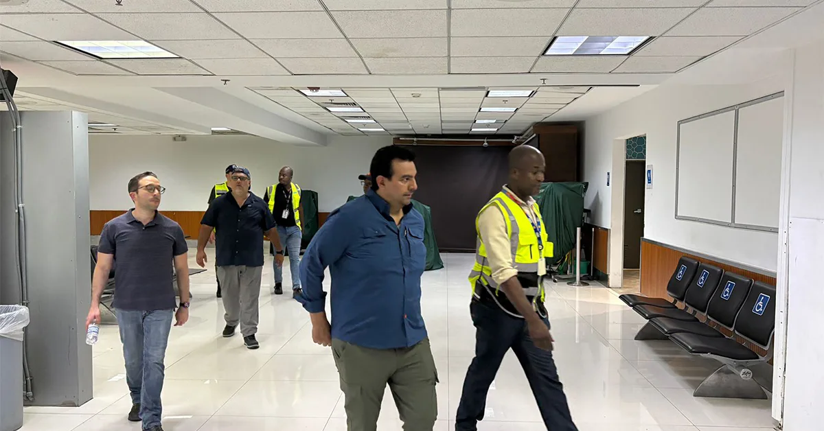 CEO Raúl Revuelta Musalem of @aeropuertosGAP arrived yesterday with a 22-member team to assess the impact before the reopening.