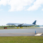 The first Porter flight from Toronto to The Bahamas lands at Lynden Pindling International Airport.