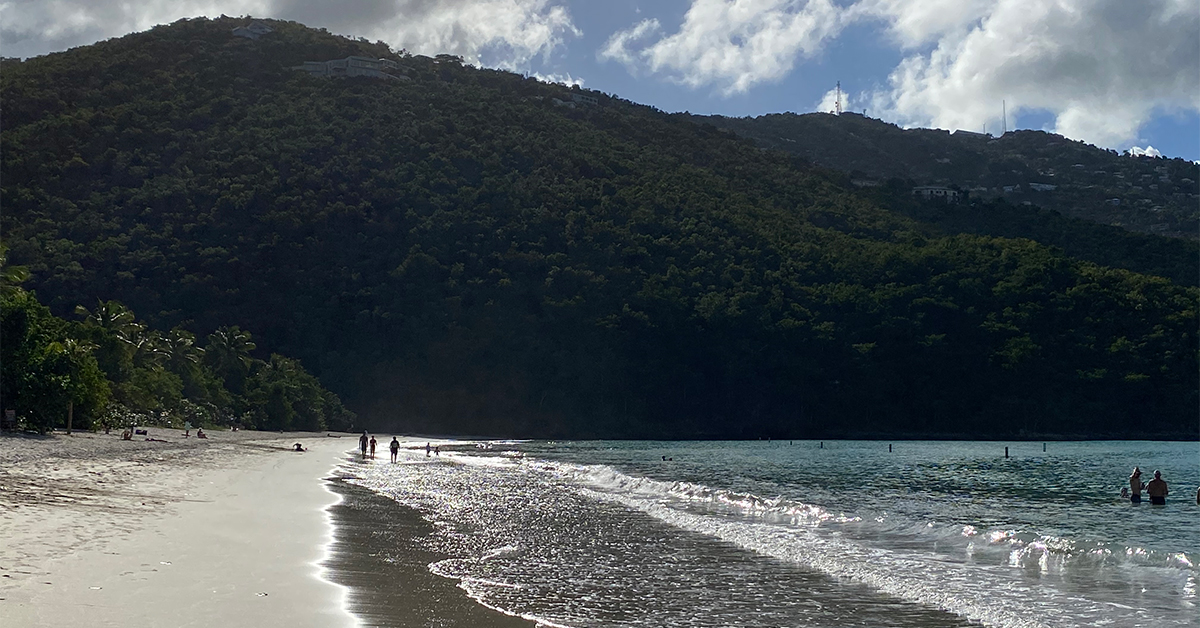 This Iconic St Thomas Beach Has Clear Water, Bright Sand, and a Perfect Curve
