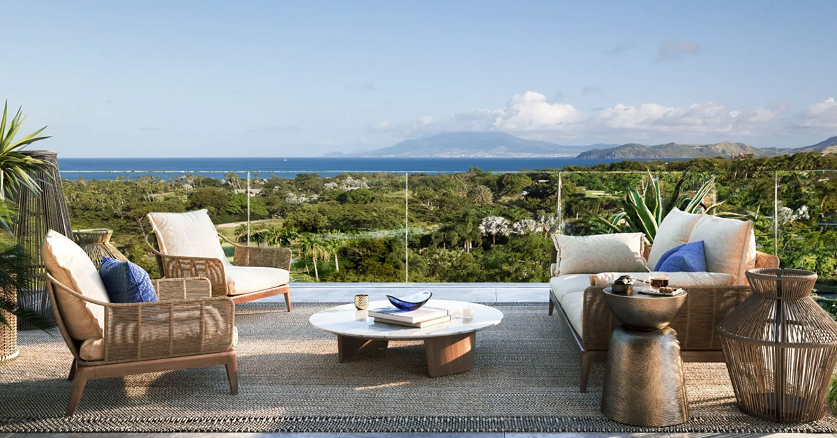 A rendering of a penthouse.