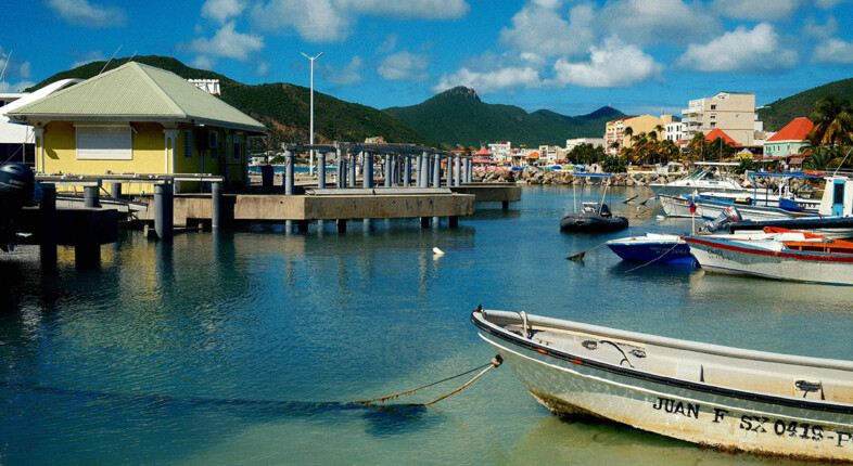 St Maarten in the sun.