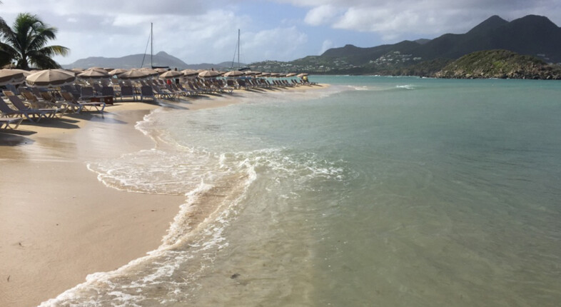beach on pinel island caribbean