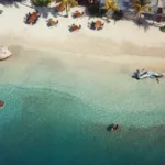 curacao beach with blue water