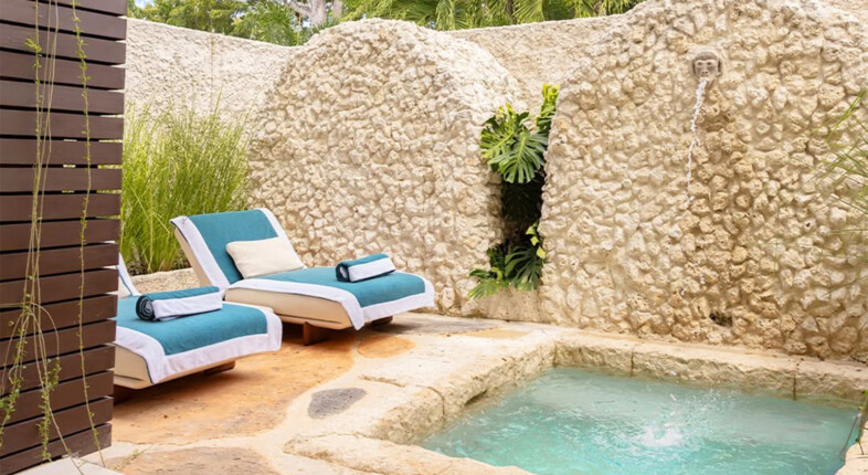 blue monkey barbados plunge pool room