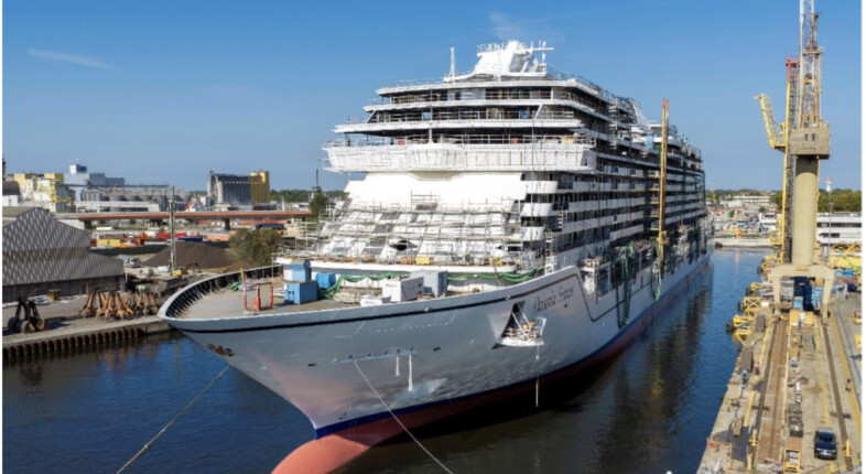 new oceania ship floating out of dock